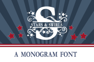 Stars Swirls Monogram Banner: A Stunning Display Font for Designers