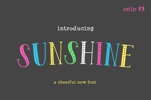 Sunshine Font: A Display Font That Turns Letters into Dots and Hearts